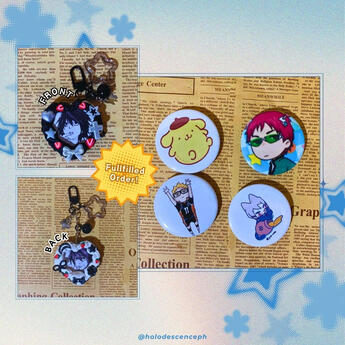 March Orders 2025 ✦ Button Pins and Decoden Keychain (back to back)